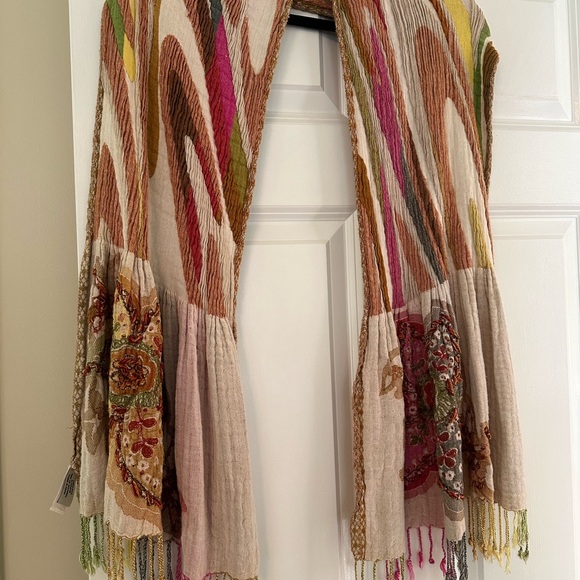 Anthropologie x Vismaya Boho Embroidered Scarf/Wrap, EUC - Picture 2 of 9